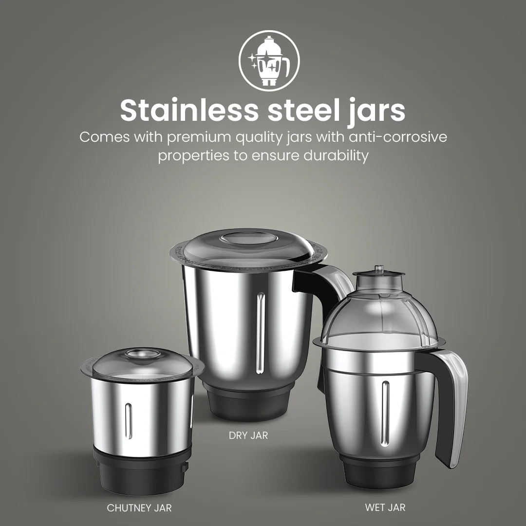 Crompton Boltmix 750W, Mixer Grinder, 3 Jars - Image 4