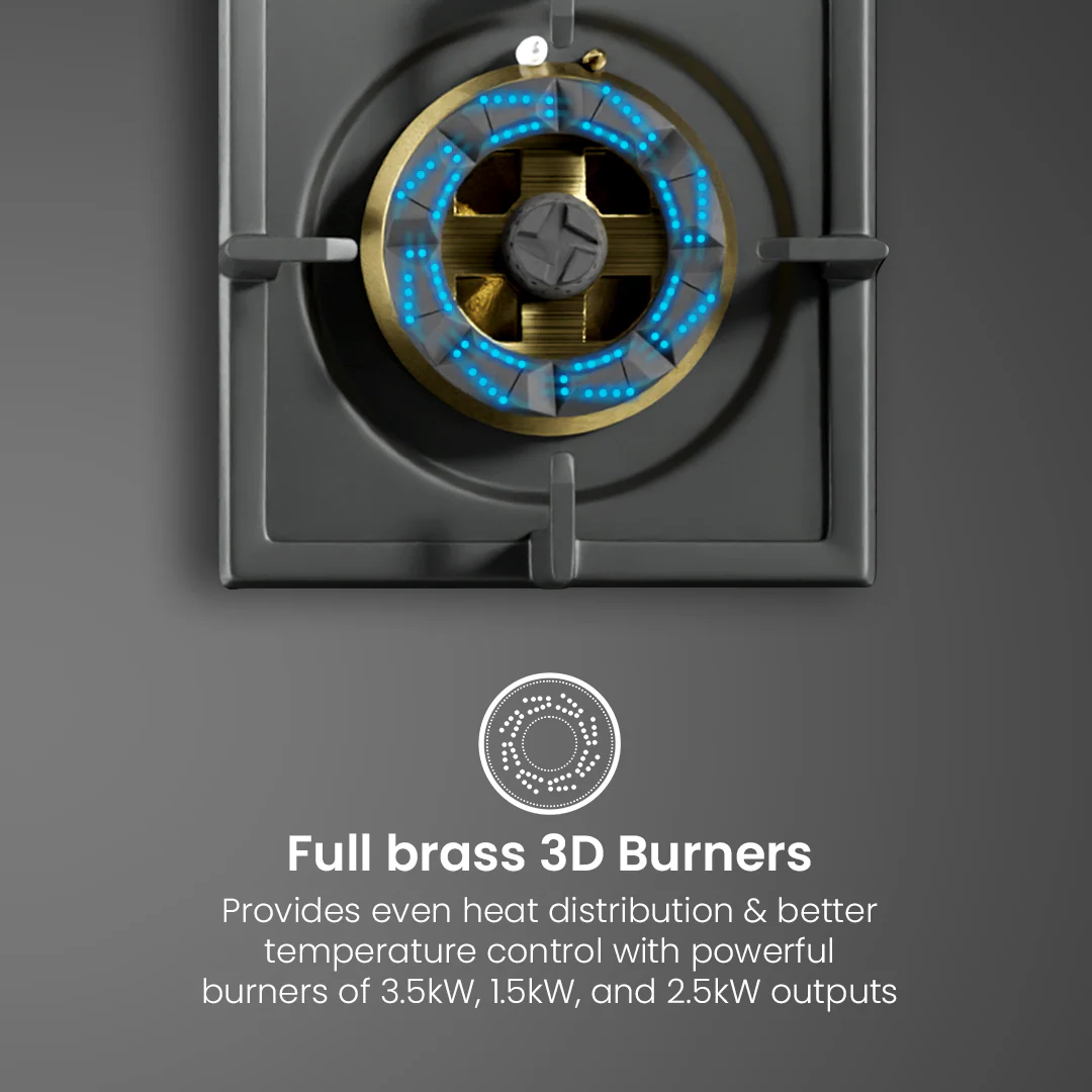 Crompton OpTime Gas Hob 78cm 3 Burner - Image 5
