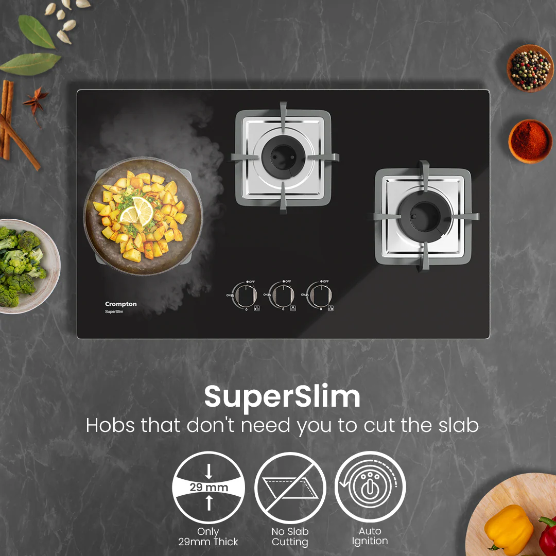 Crompton SuperSlim Gas Hob 78cm 3 Burner - Image 2