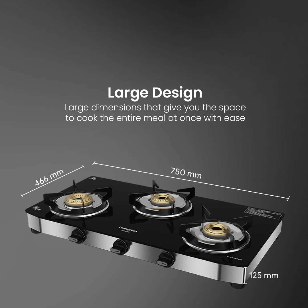 Crompton Cooktop FlamePro 3 Burner SS Body - Image 9